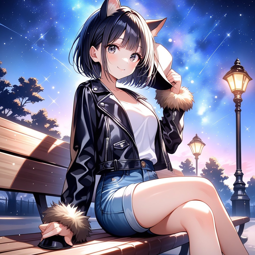 皮ジャン猫娘 | の人気AIイラスト・グラビア