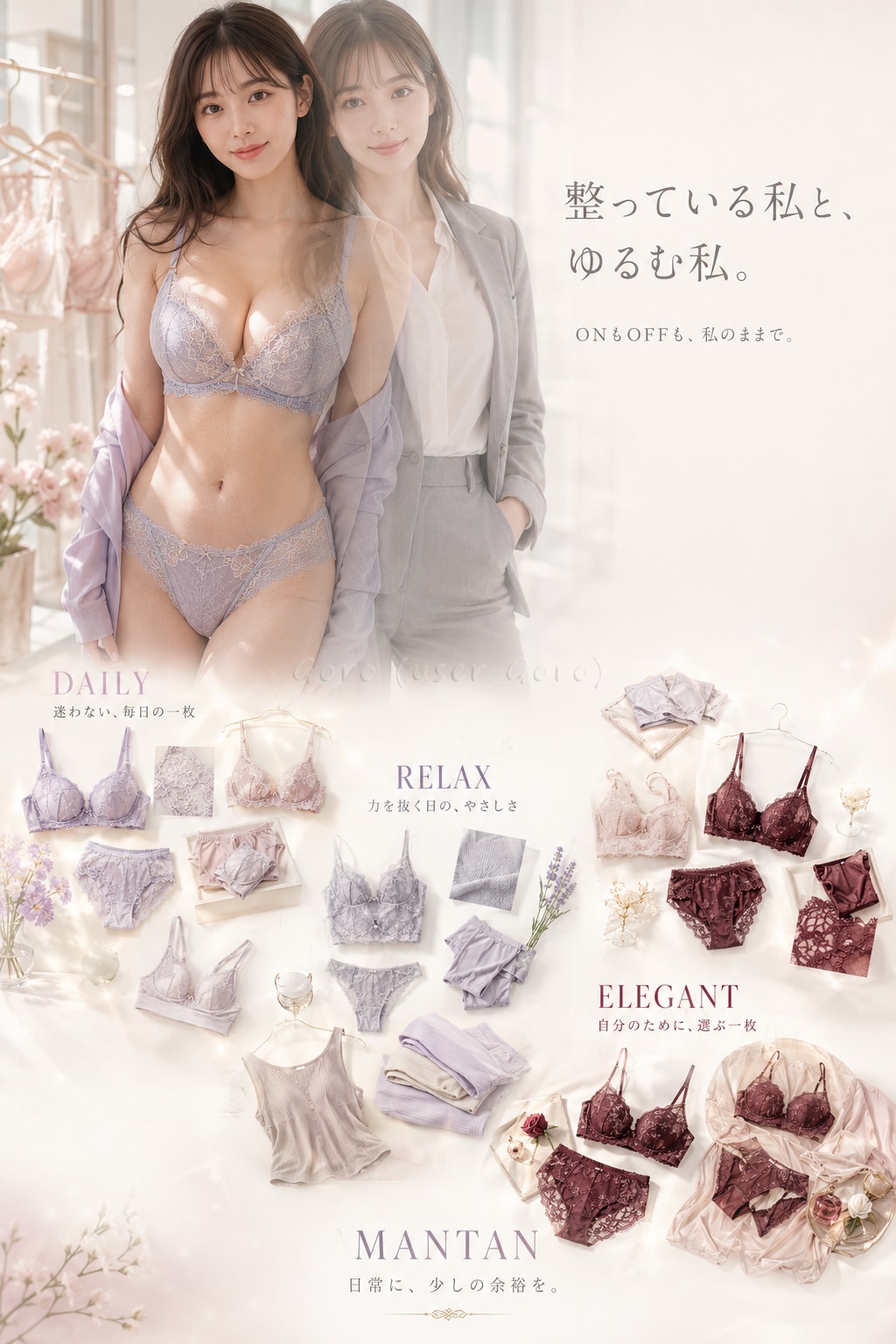 ランジェリー広告、OL用レース下着