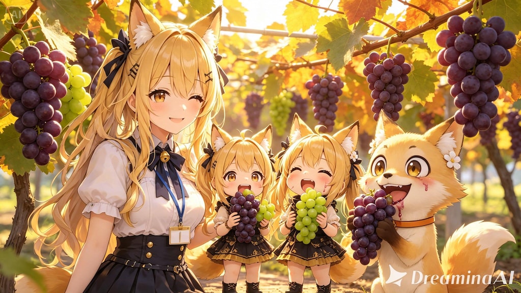 【秋の味覚】みんなで葡萄狩り１（34/100）