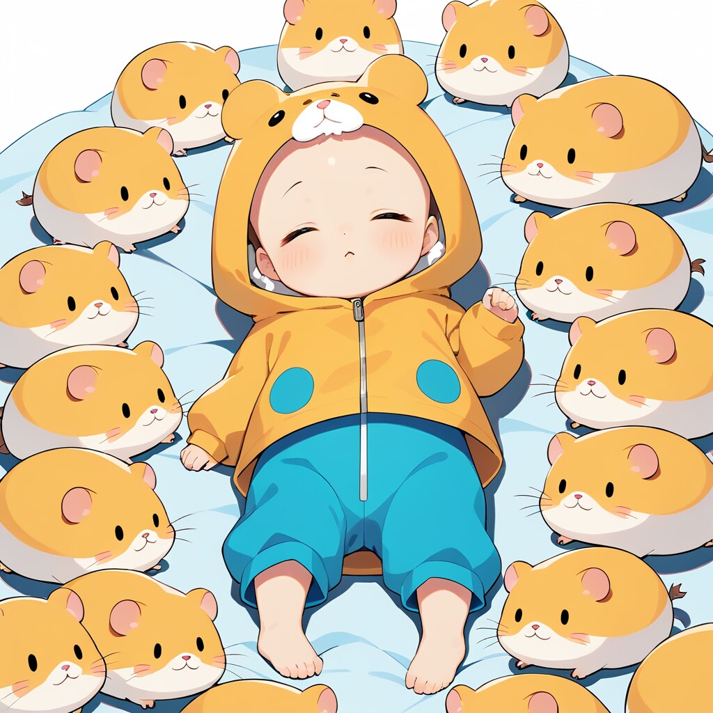 はむ達に見守られる男の子 | の人気AIイラスト・グラビア