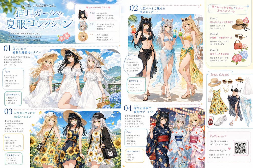うちの子三人娘　夏服総選挙！