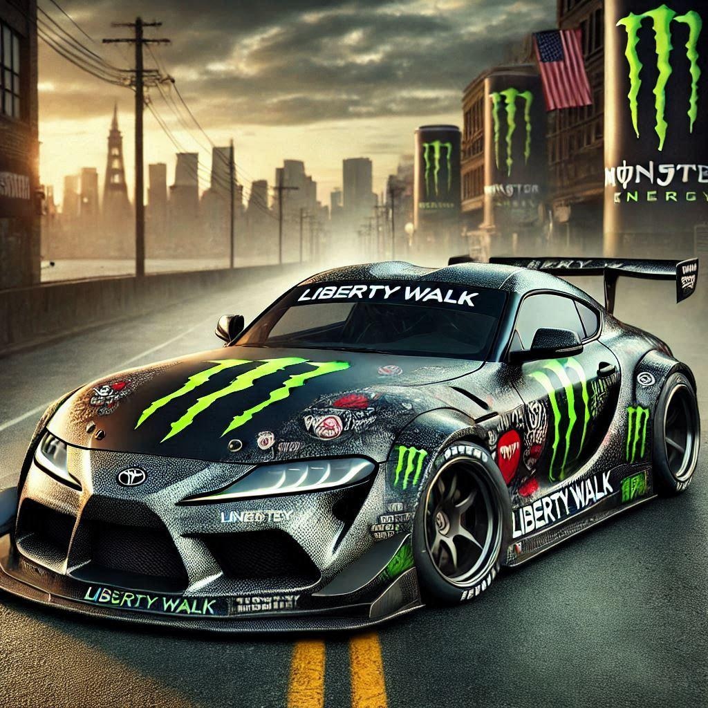 モンスターエナジーリバティーウォークトヨタスープラのドリ車