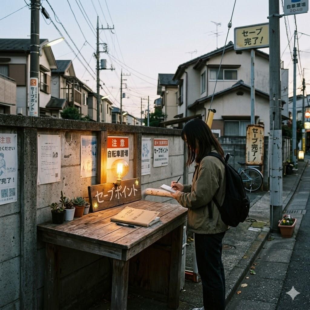 町の中のセーブポイント