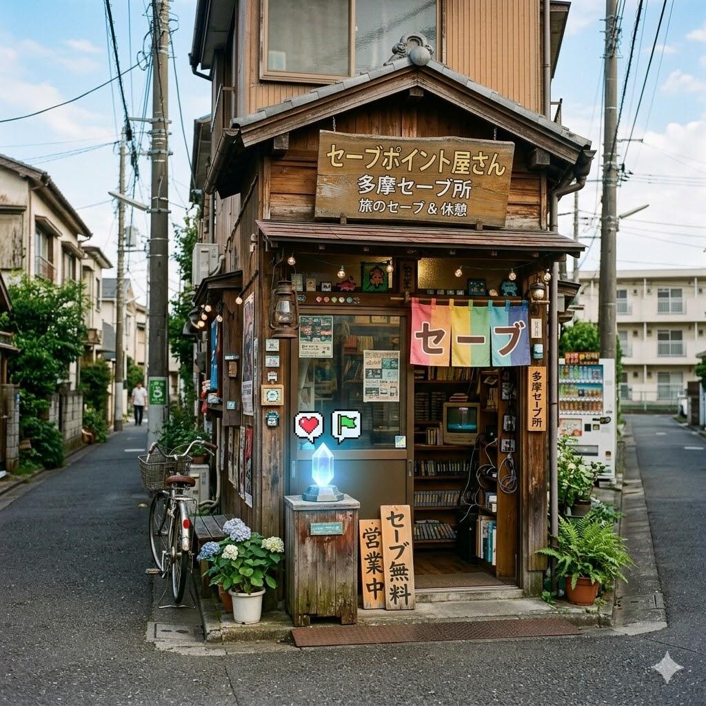 町の中のセーブポイント