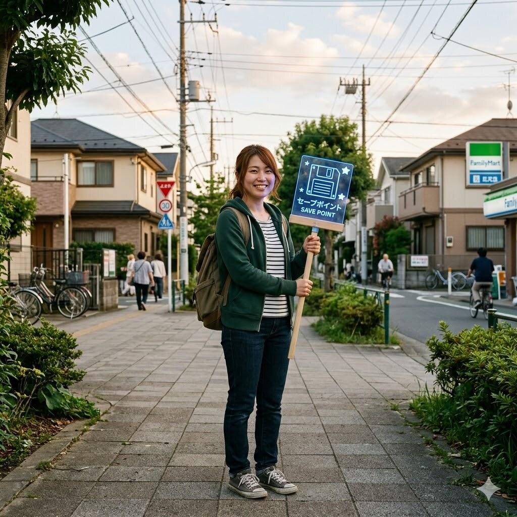 町の中のセーブポイント