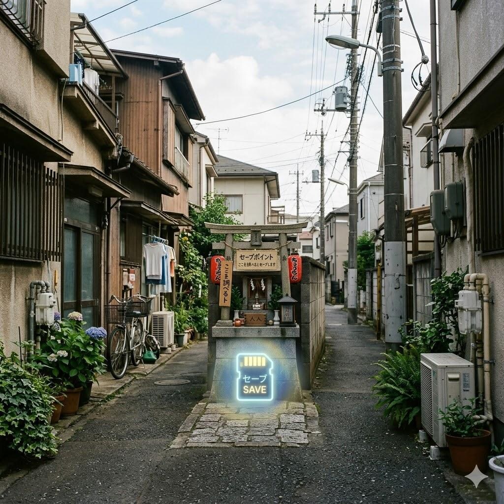 町の中のセーブポイント