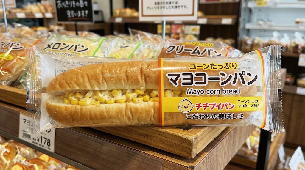 真横から見たマヨコーンパン