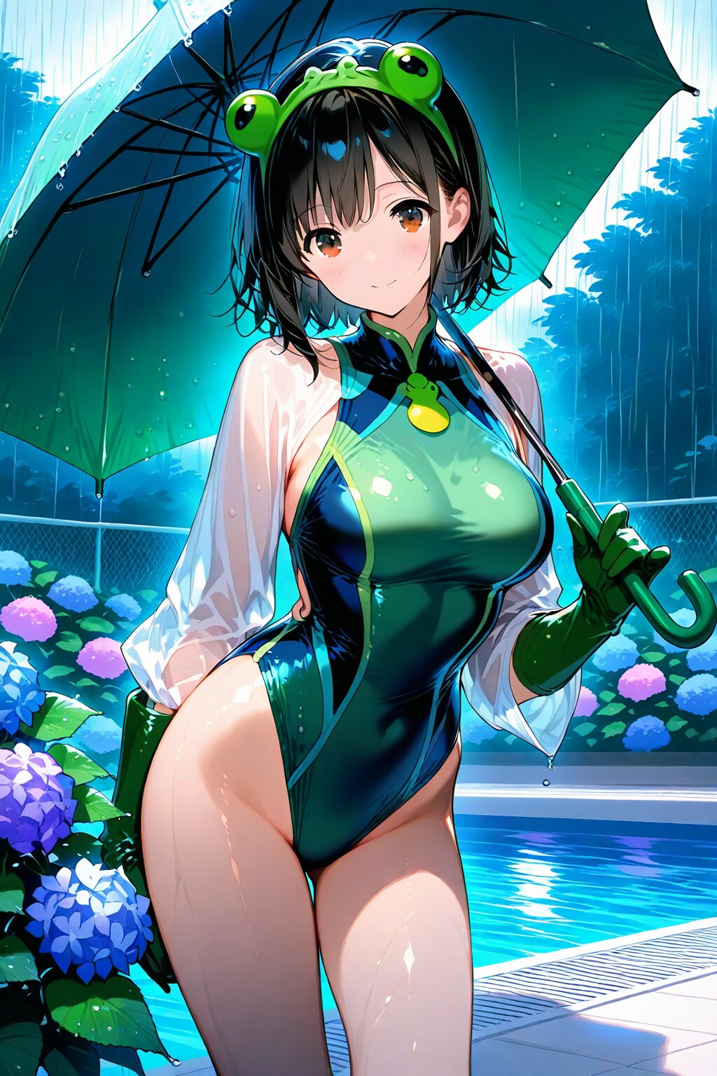 カエル水着女子