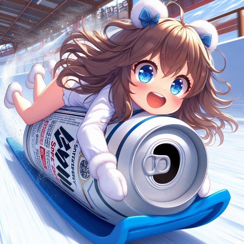 ビールスケルトンを楽しむ小さな女の子