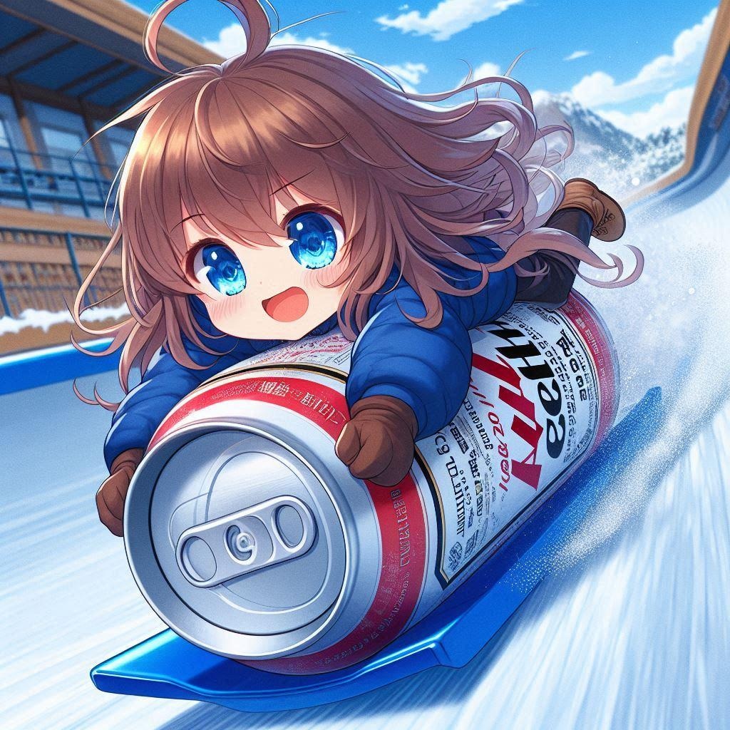 ビールスケルトンを楽しむ小さな女の子