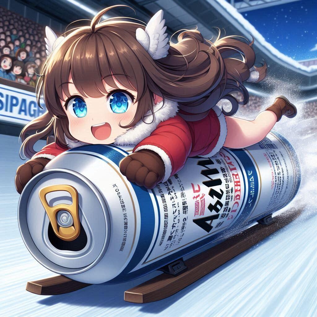 ビールスケルトンを楽しむ小さな女の子