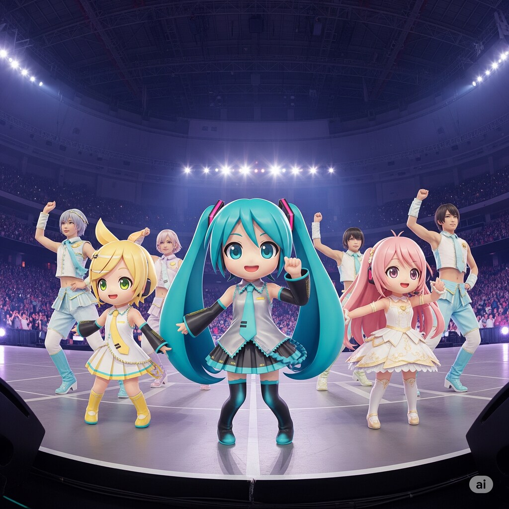 ミクちゃんたち３人でコンサート