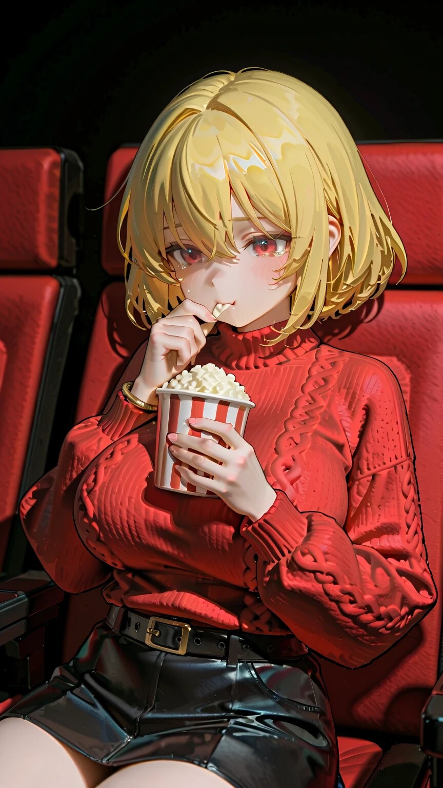 うぅ、、ポップコーン止まらない、、 | の人気AIイラスト・グラビア