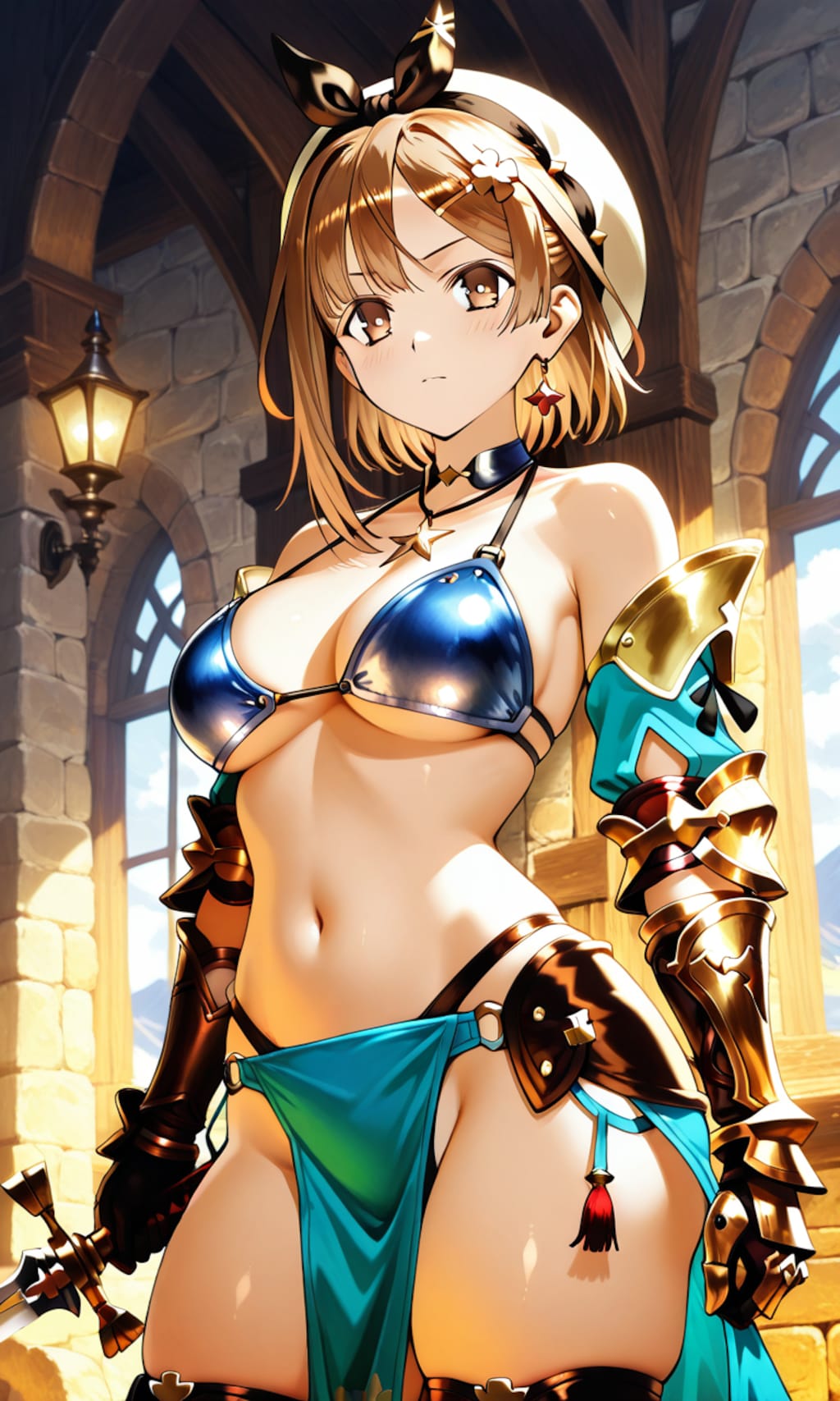 PixAIでビキニ＆ビキニアーマーのライザ👙🎮❤️