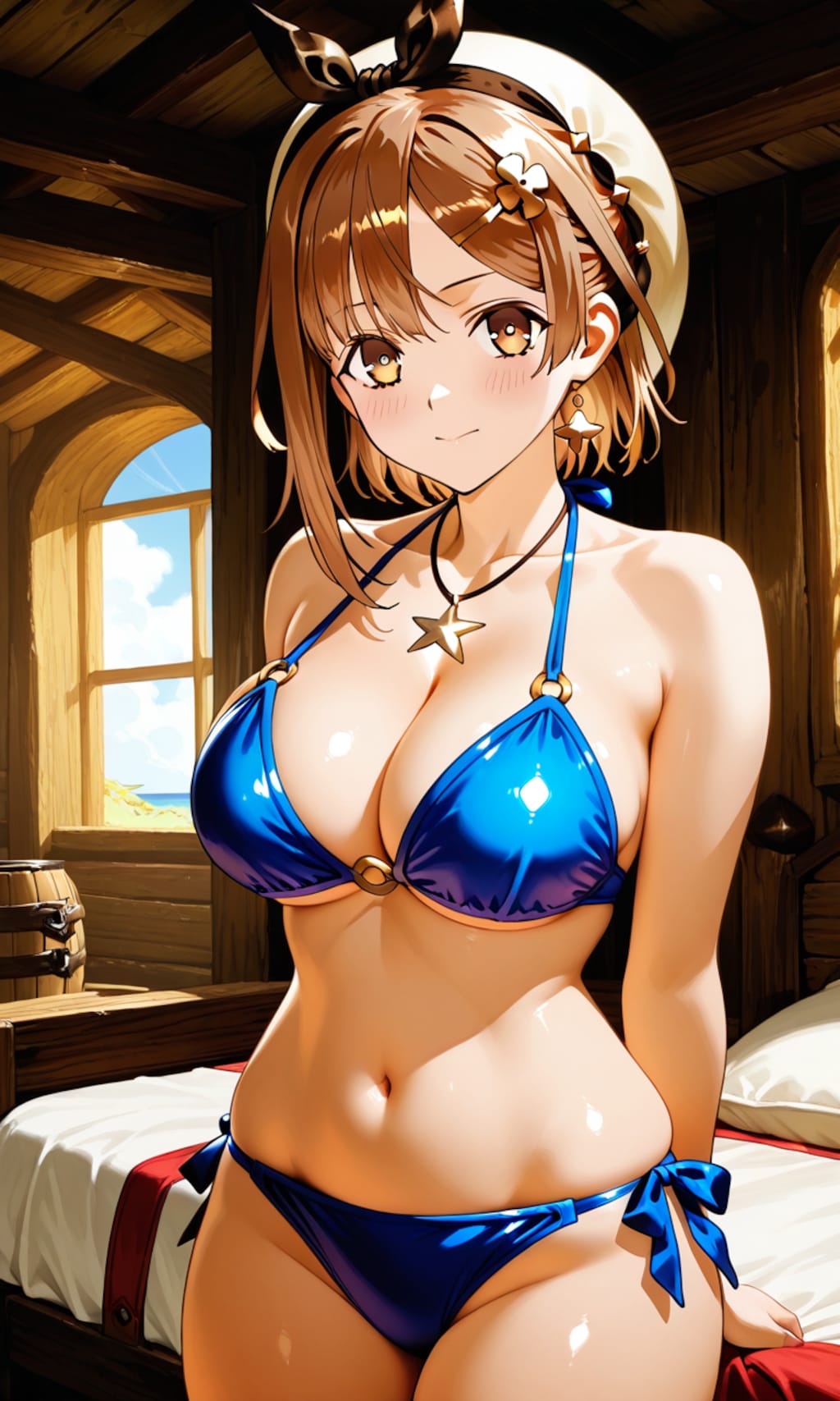 PixAIでビキニ＆ビキニアーマーのライザ👙🎮❤️