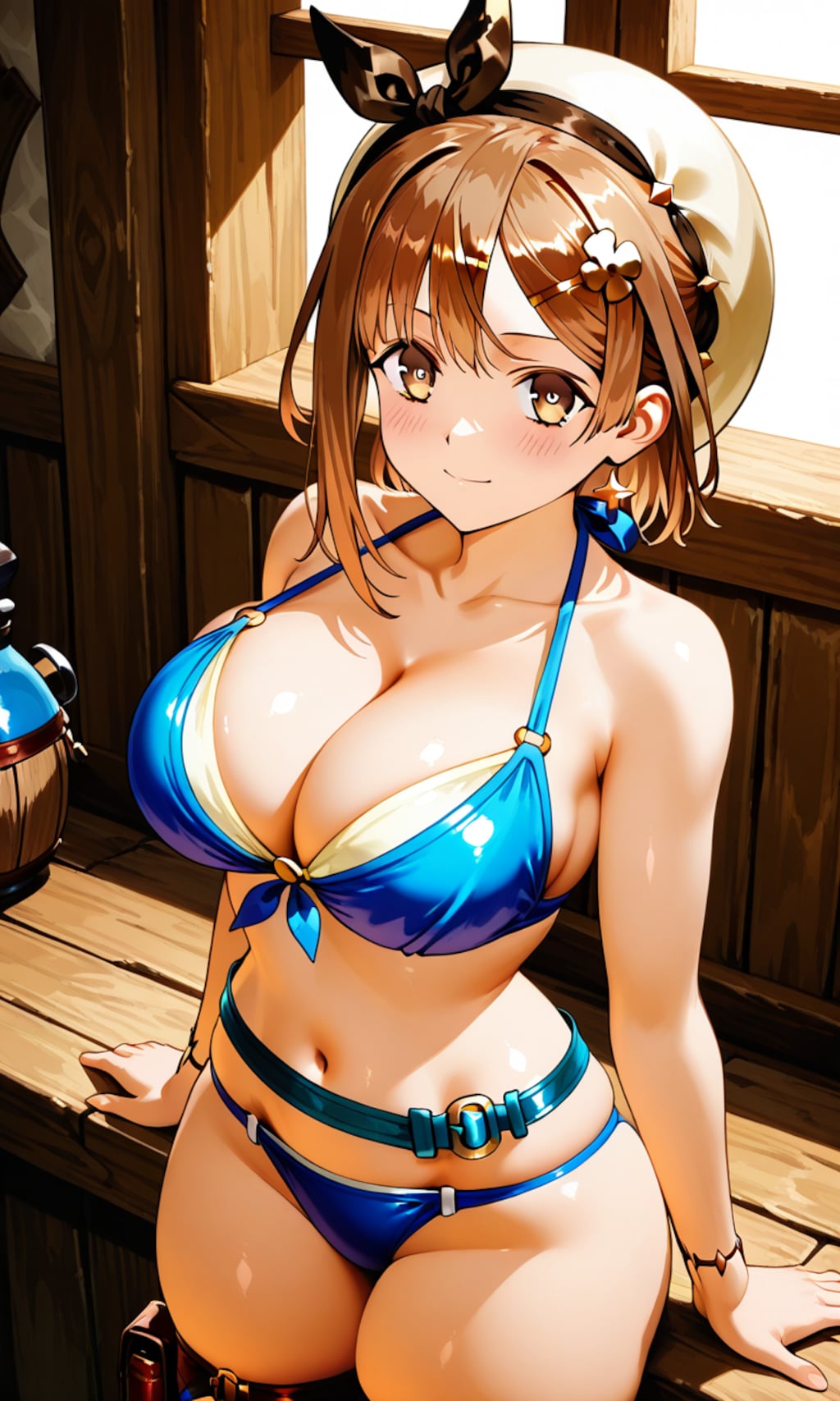 PixAIでビキニ＆ビキニアーマーのライザ👙🎮❤️