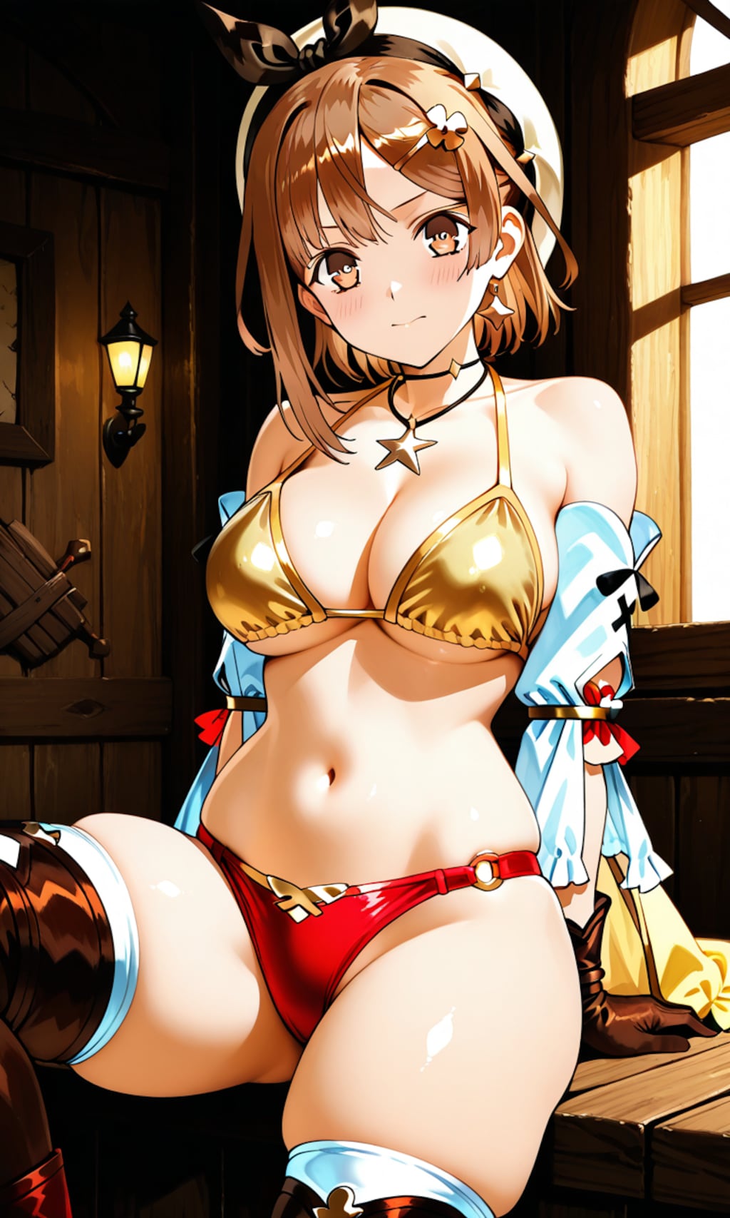 PixAIでビキニ＆ビキニアーマーのライザ👙🎮❤️