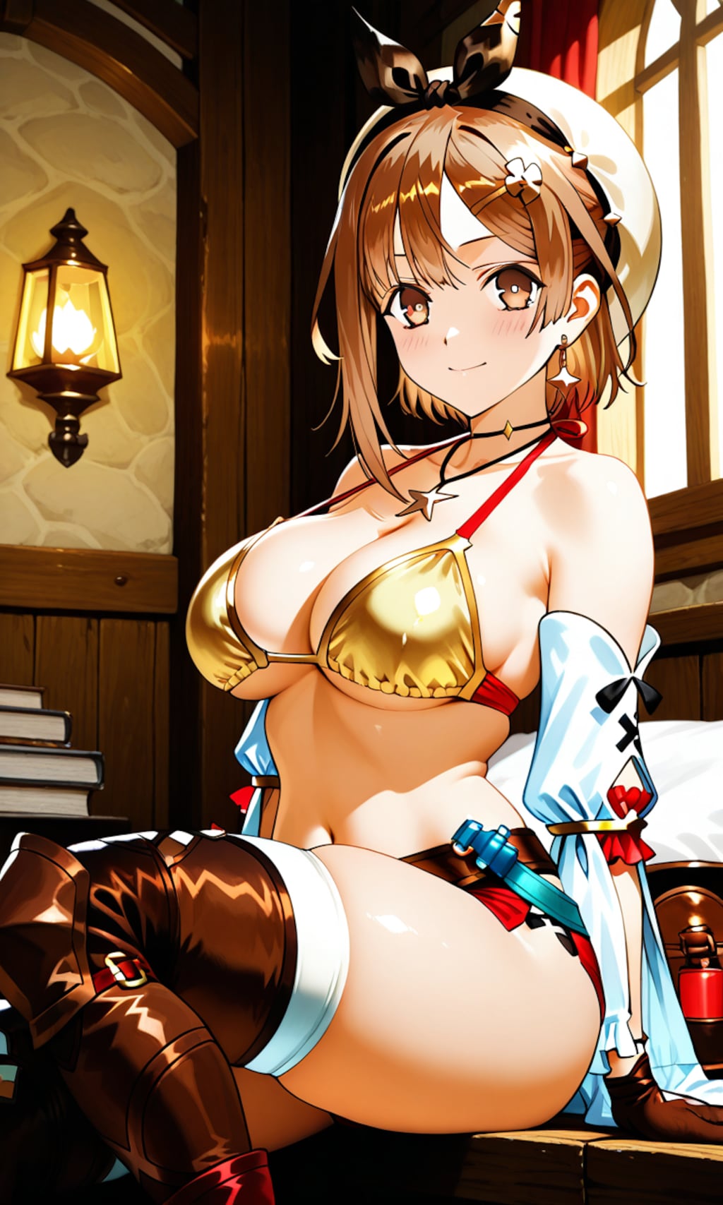 PixAIでビキニ＆ビキニアーマーのライザ👙🎮❤️
