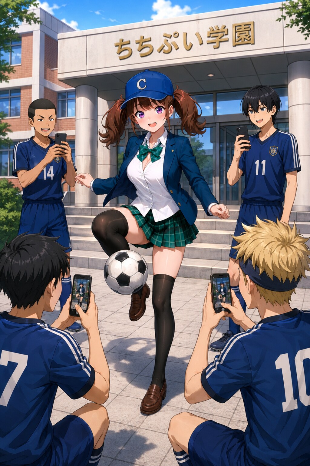 ミニスカ女子にリフティングさせて撮影する変態たち