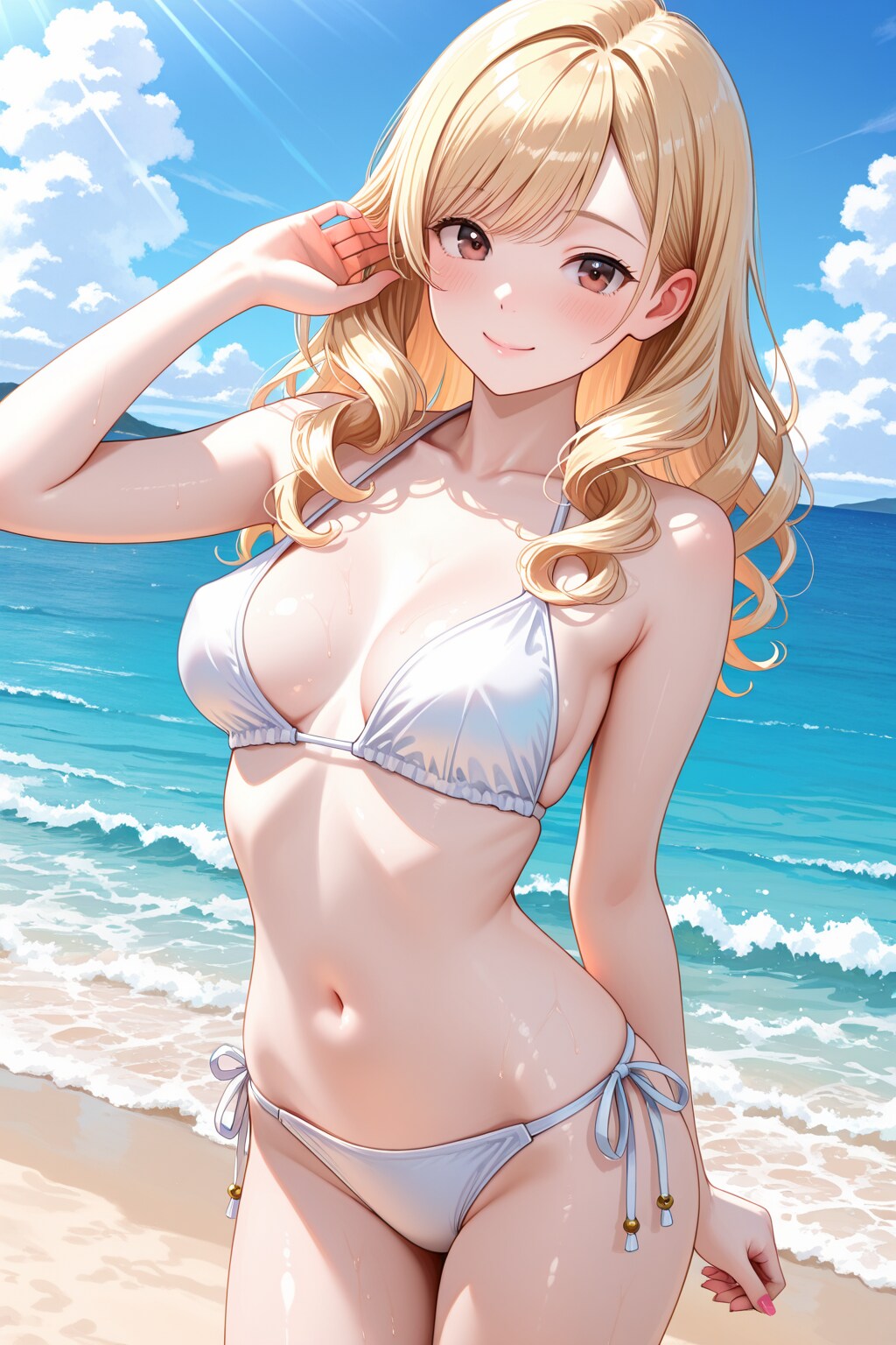 白ビキニで眩しい心愛ちゃん