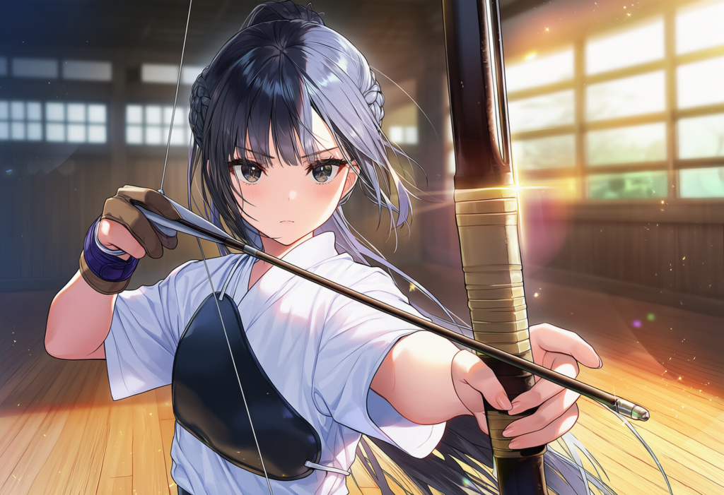 女子高生の体験入部　弓道部編