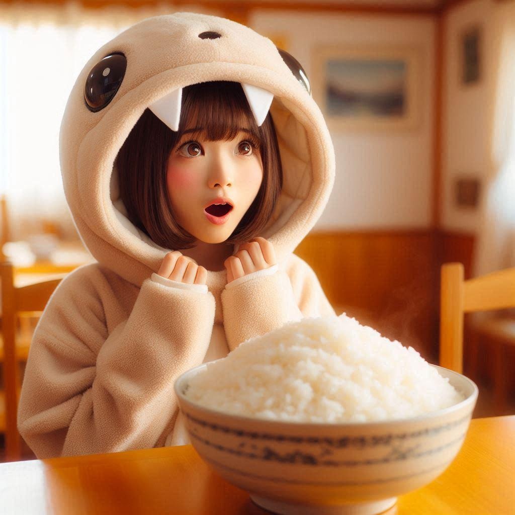 白米山盛りびっくりノコ