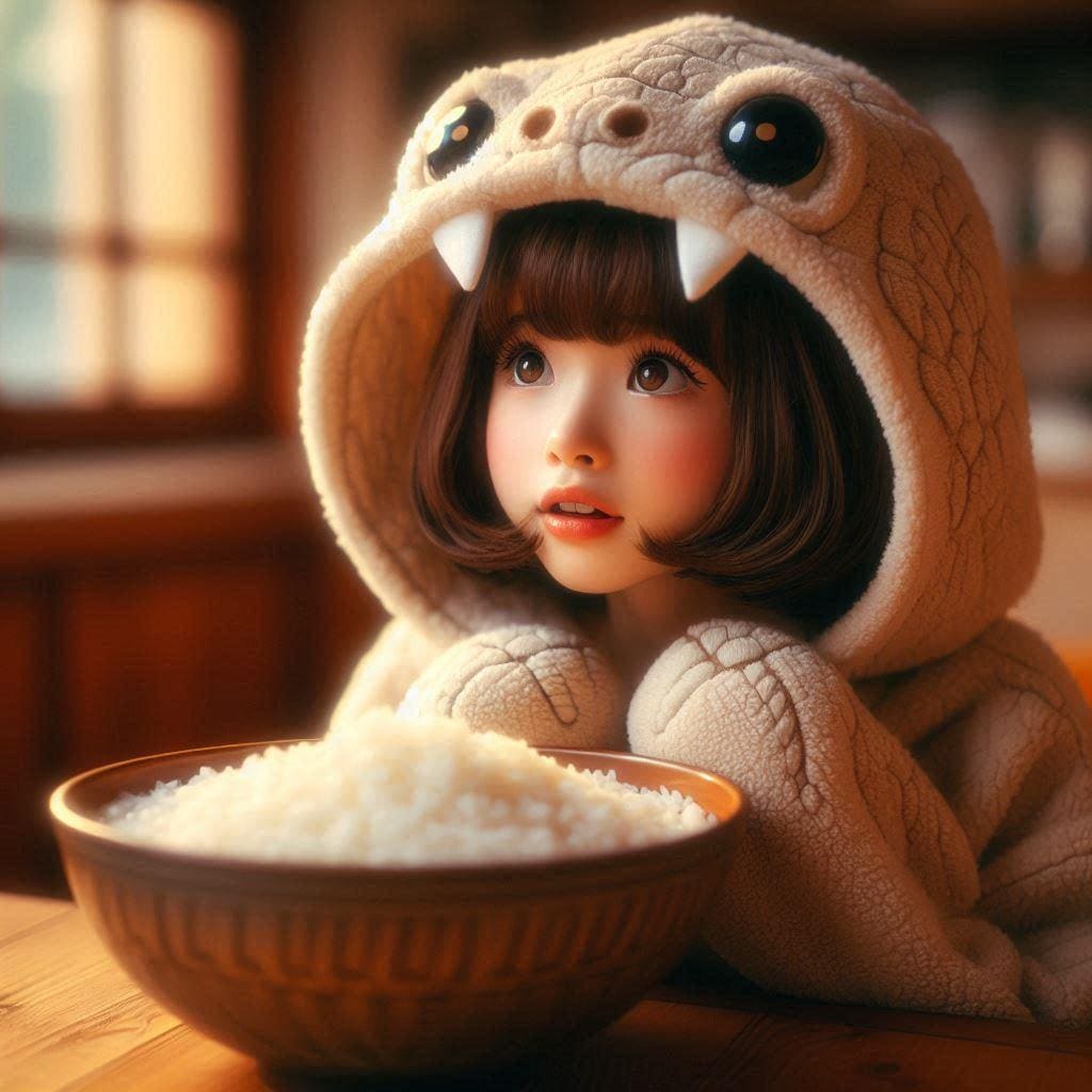 白米山盛りびっくりノコ