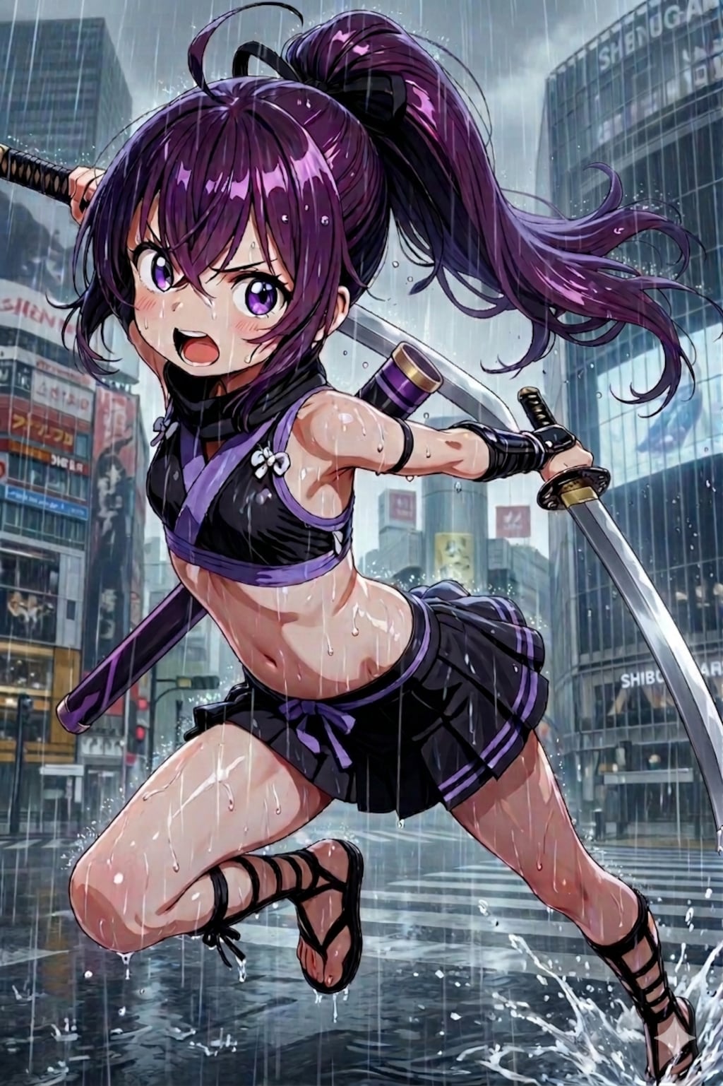 篠突く雨とクノイチ