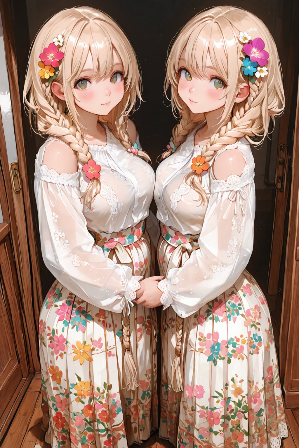 花がらロングスカート