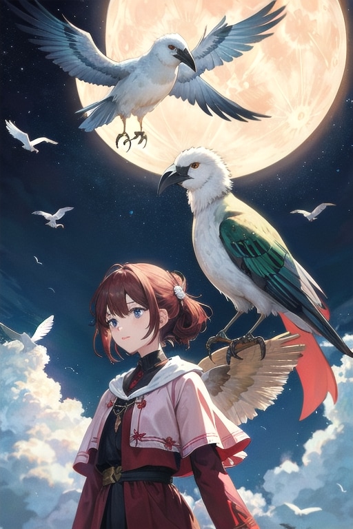 月に遊ぶ鳥たち～稀人らの物語～ | の人気AIイラスト・グラビア