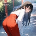メガネ巫女さん　おもらし 6枚目