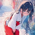 メガネ巫女さん　おもらし 12枚目