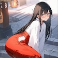 メガネ巫女さん　おもらし 5枚目