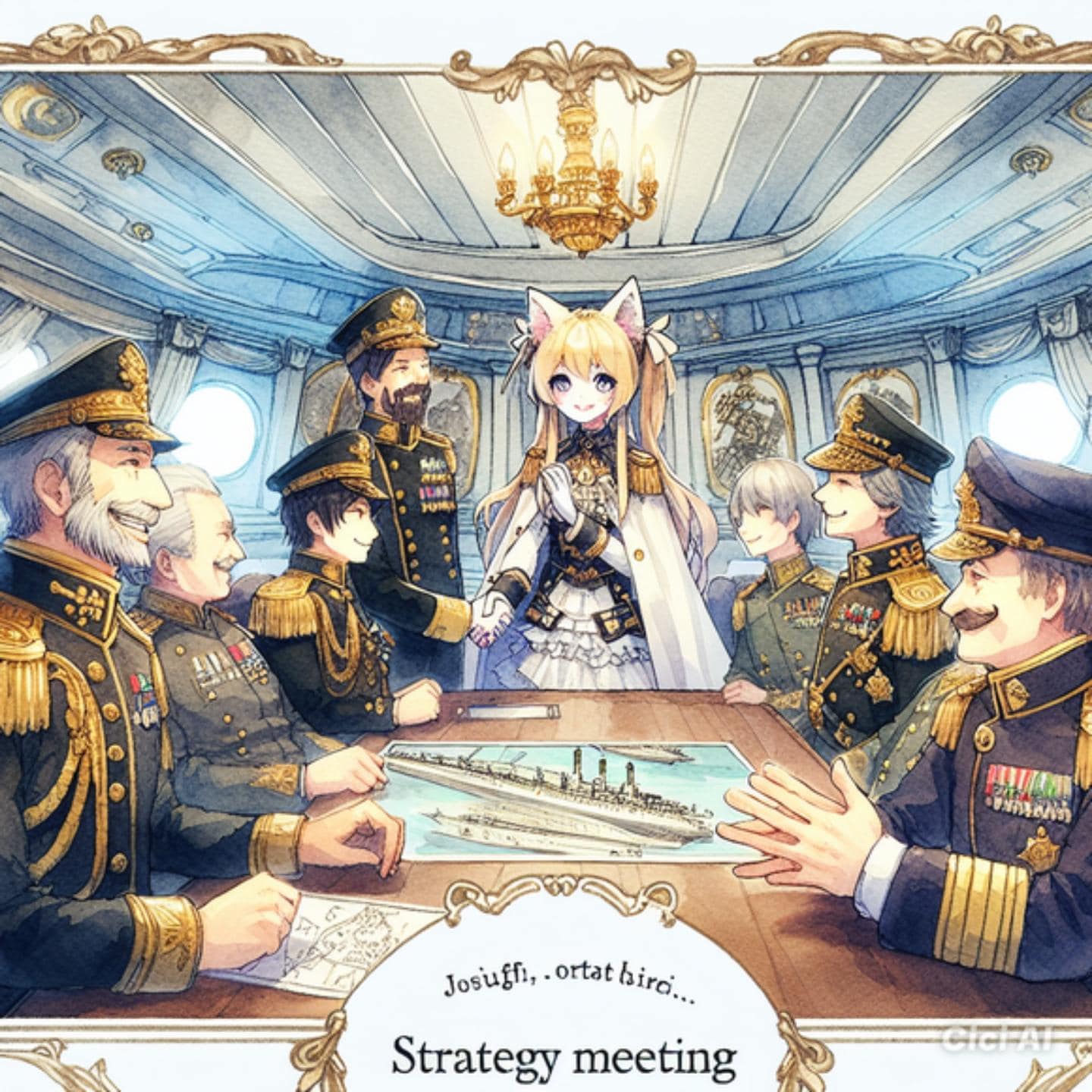 アミガルズの猫耳娘は艦隊にて作戦会議をするようです | の人気AIイラスト・グラビア
