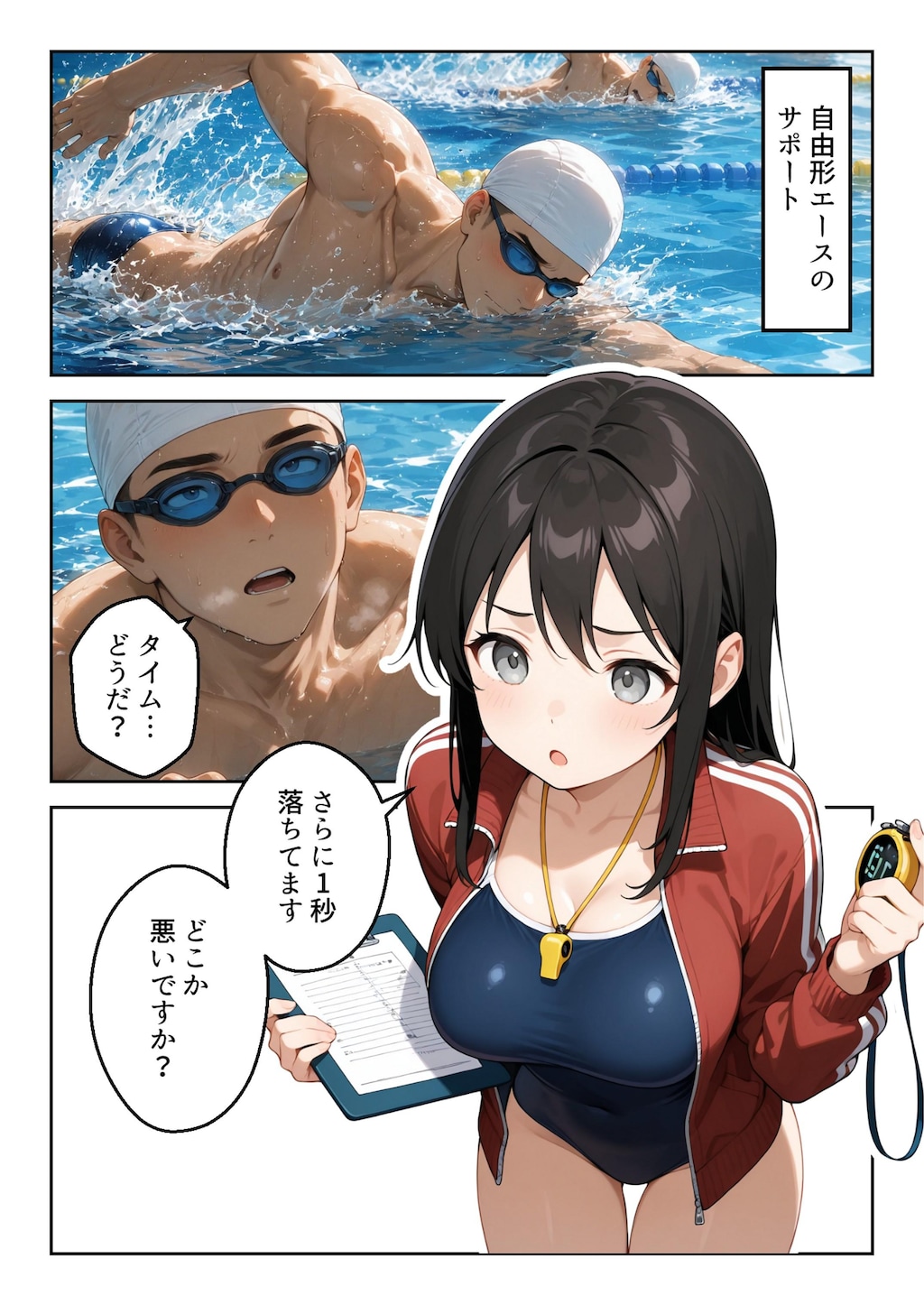 水泳部マネージャーのイキすぎた熱血サポート