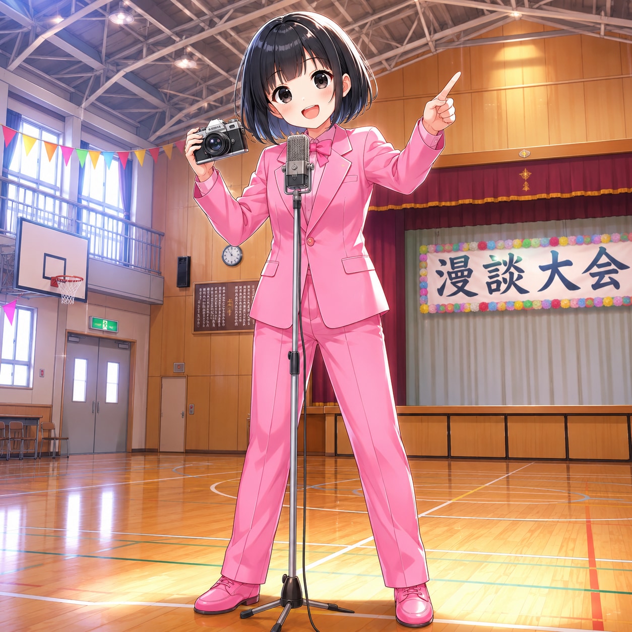 ピンクの芸人風の女の子