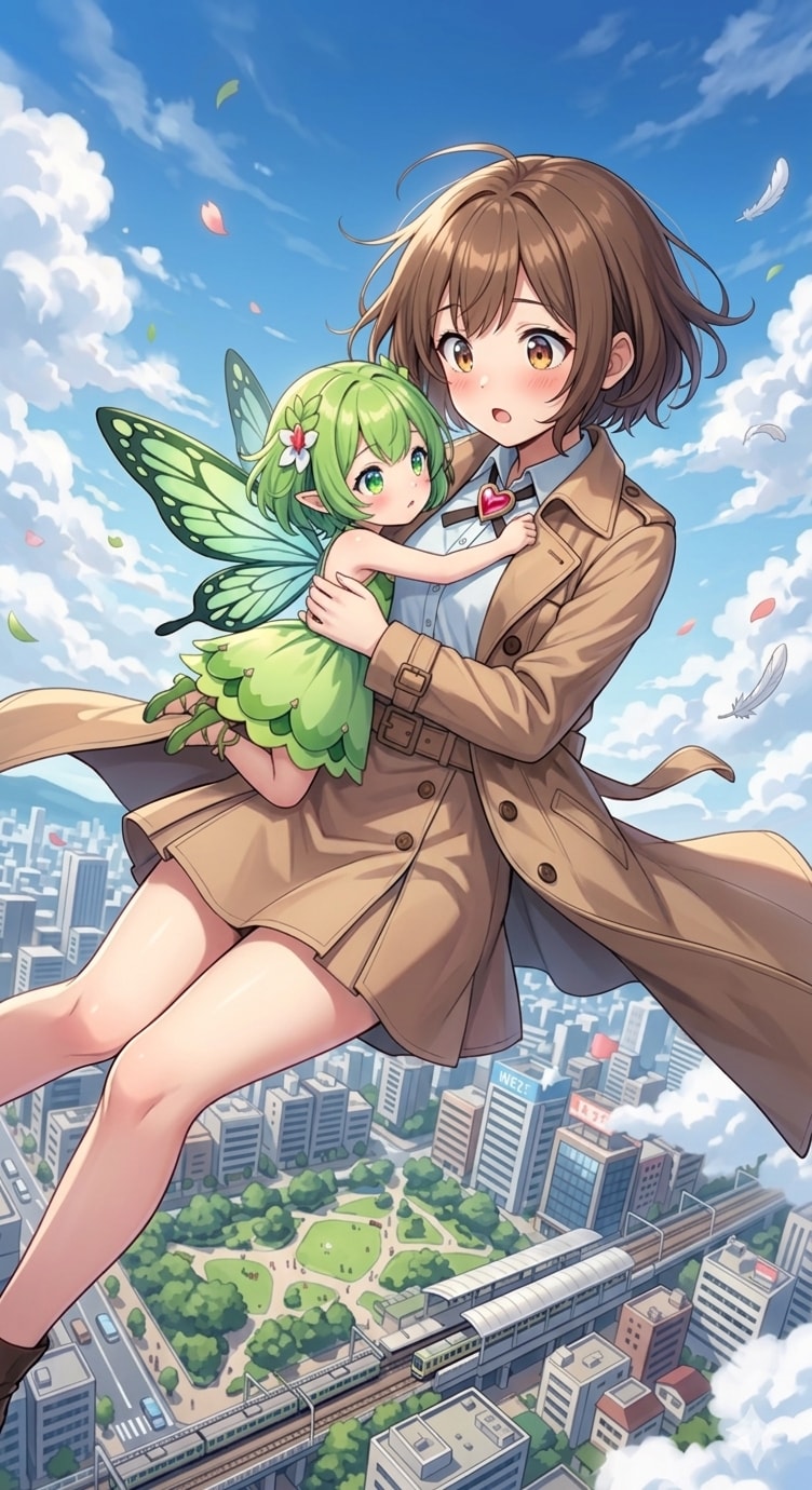 旅人少女と妖精さん〜Descending from the sky〜 | の人気AIイラスト・グラビア