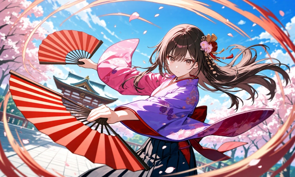 鉄扇女子　桜嵐