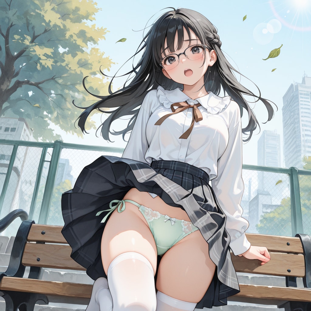 下から風が…？！