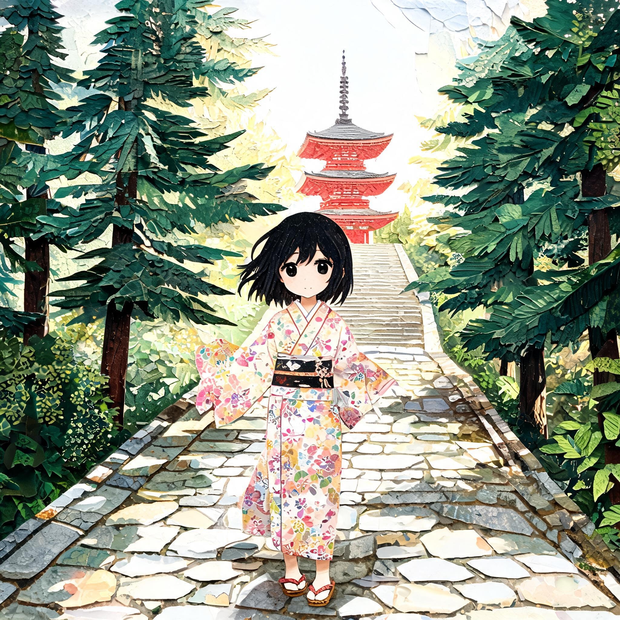 夏の参道 | の人気AIイラスト・グラビア