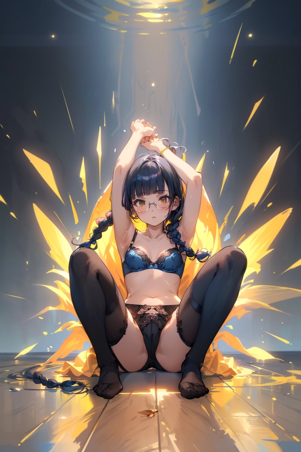 下着の眼鏡っ娘