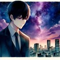 水彩画な、黒髪短髪男性と夜空★その2(12枚) 11枚目