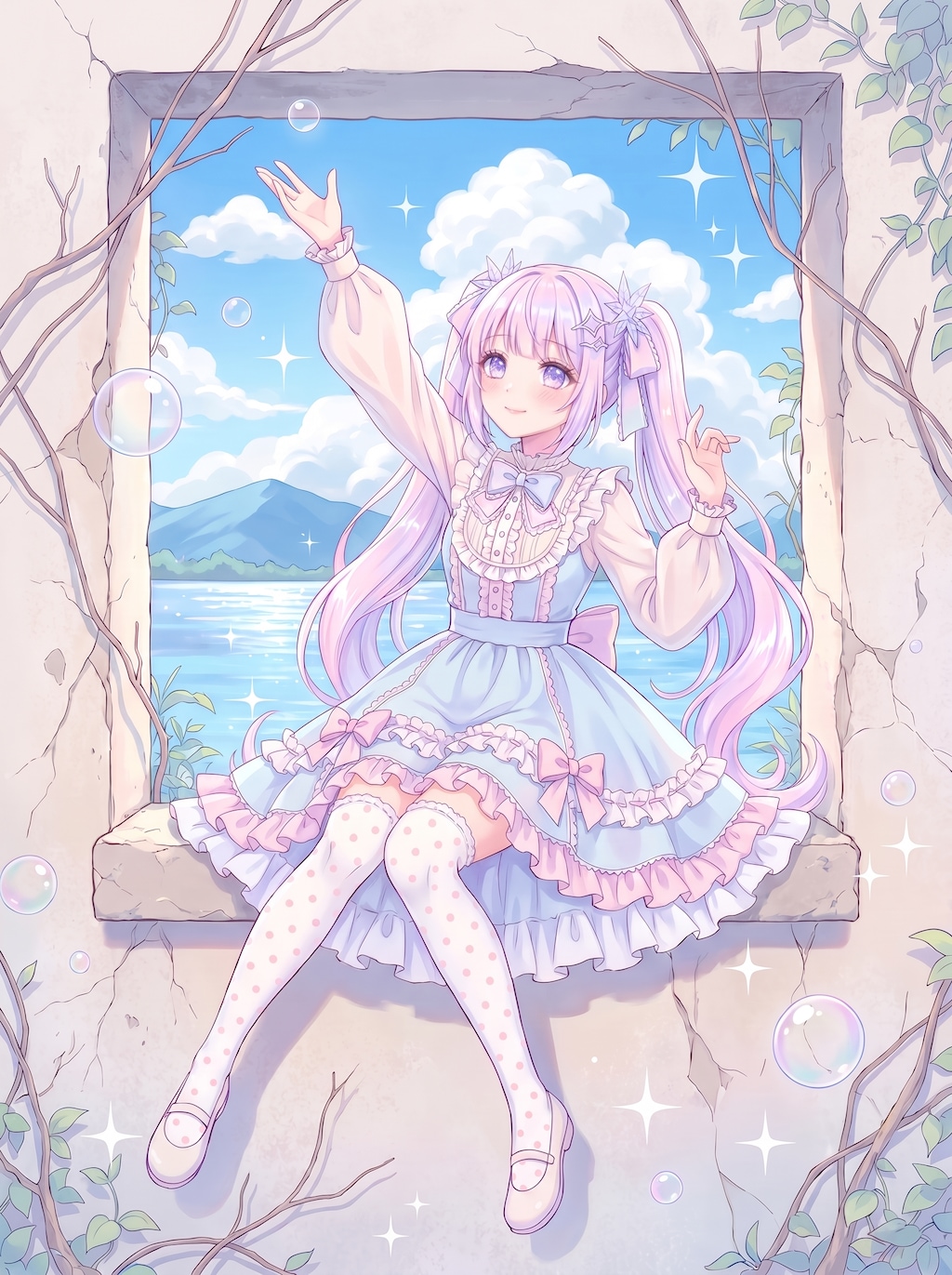 蒼空雲海の窓辺夢