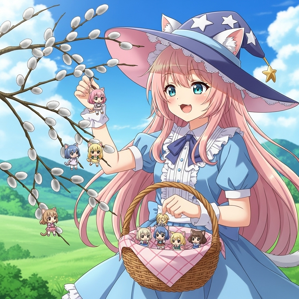 ネコヤナギの収穫・２ | の人気AIイラスト・グラビア