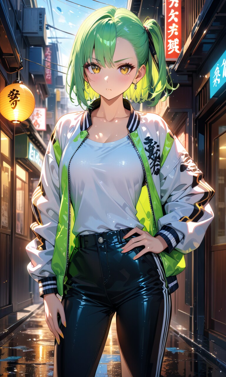 キリっとした緑髪の女性 | の人気AIイラスト・グラビア