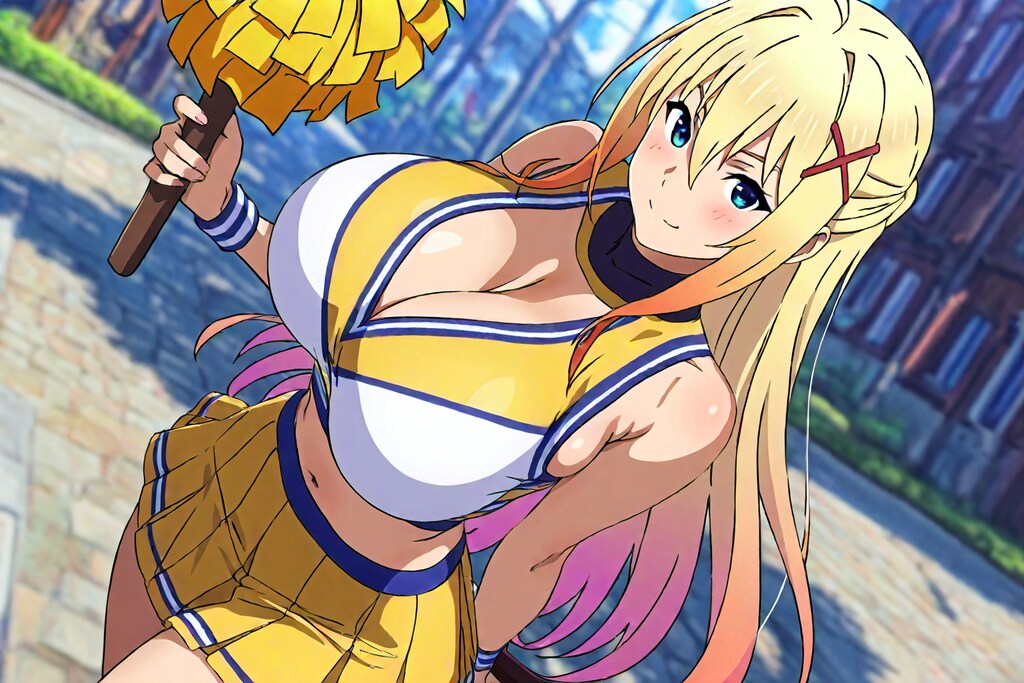 ダクネスのチアポンポンに柄が付いちゃった(´・ω・`)