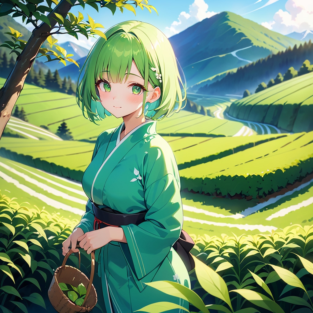 5月2日は八十八夜という事で茶摘み | の人気AIイラスト・グラビア