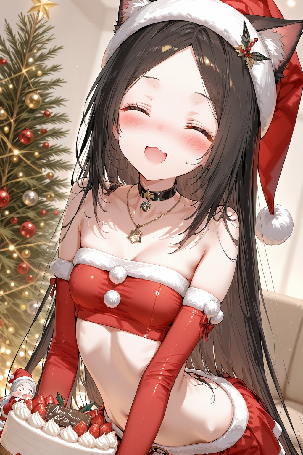 サンタコスプレの女の子