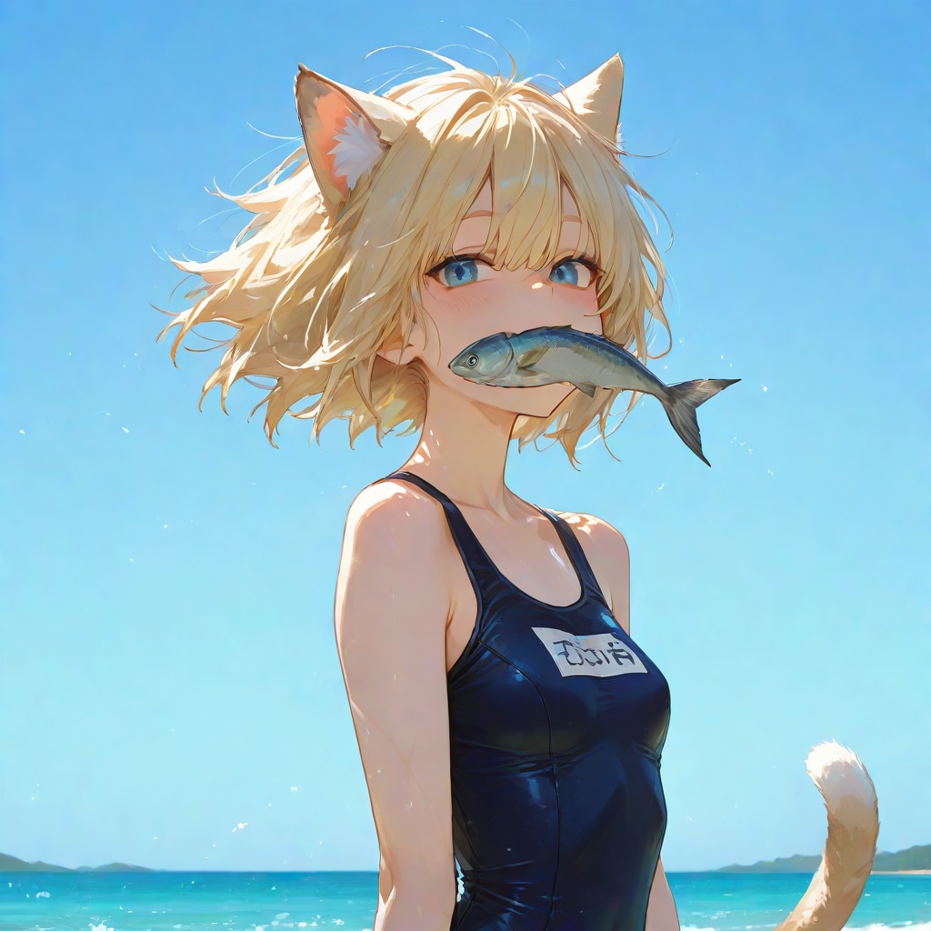 猫娘とでれ助（猫）