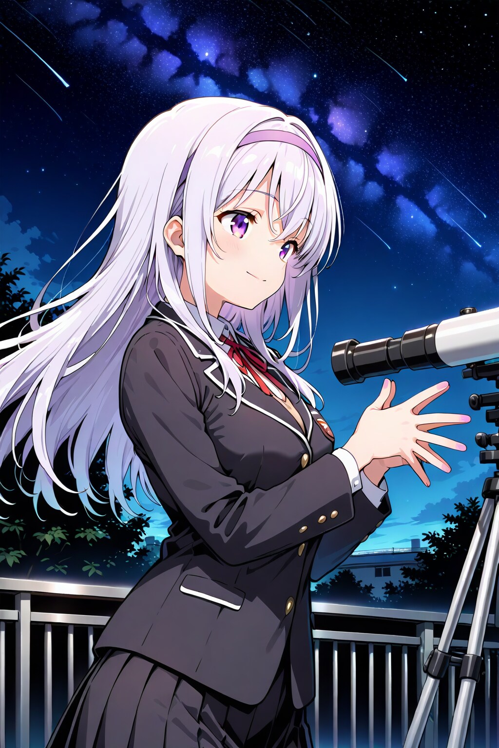 銀髪少女と天体観測